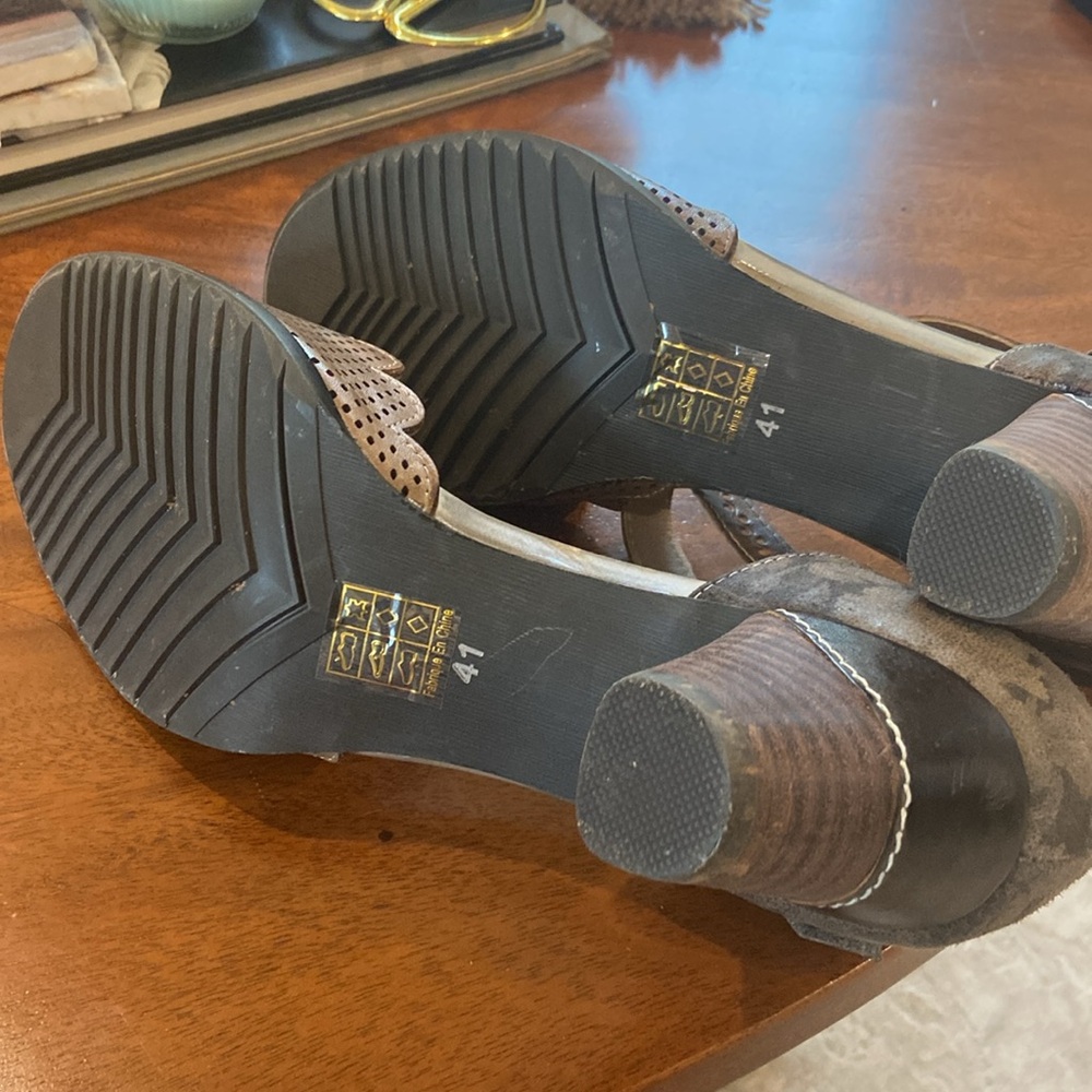 Spring Step Brown Perforated Heels - image 8